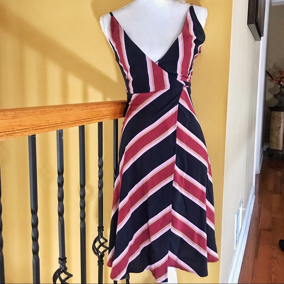 TOPSHOP RETRO STRIPE WRAP DRESS P US 0 EXTRA SMALL - Picture 2 of 4